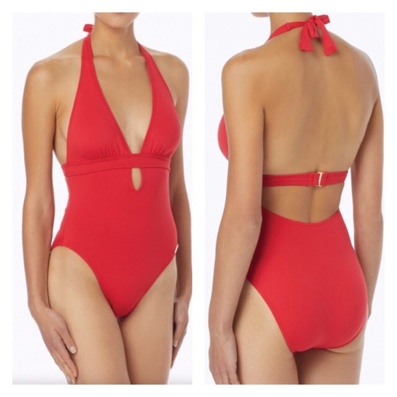 michael kors red one piece swimsuit